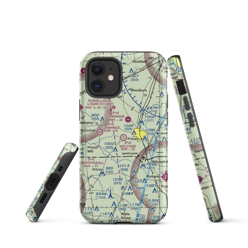 Welcome Field (35KY) VFR Sectional  Tough iPhone Case iPhone 12 mini model shown