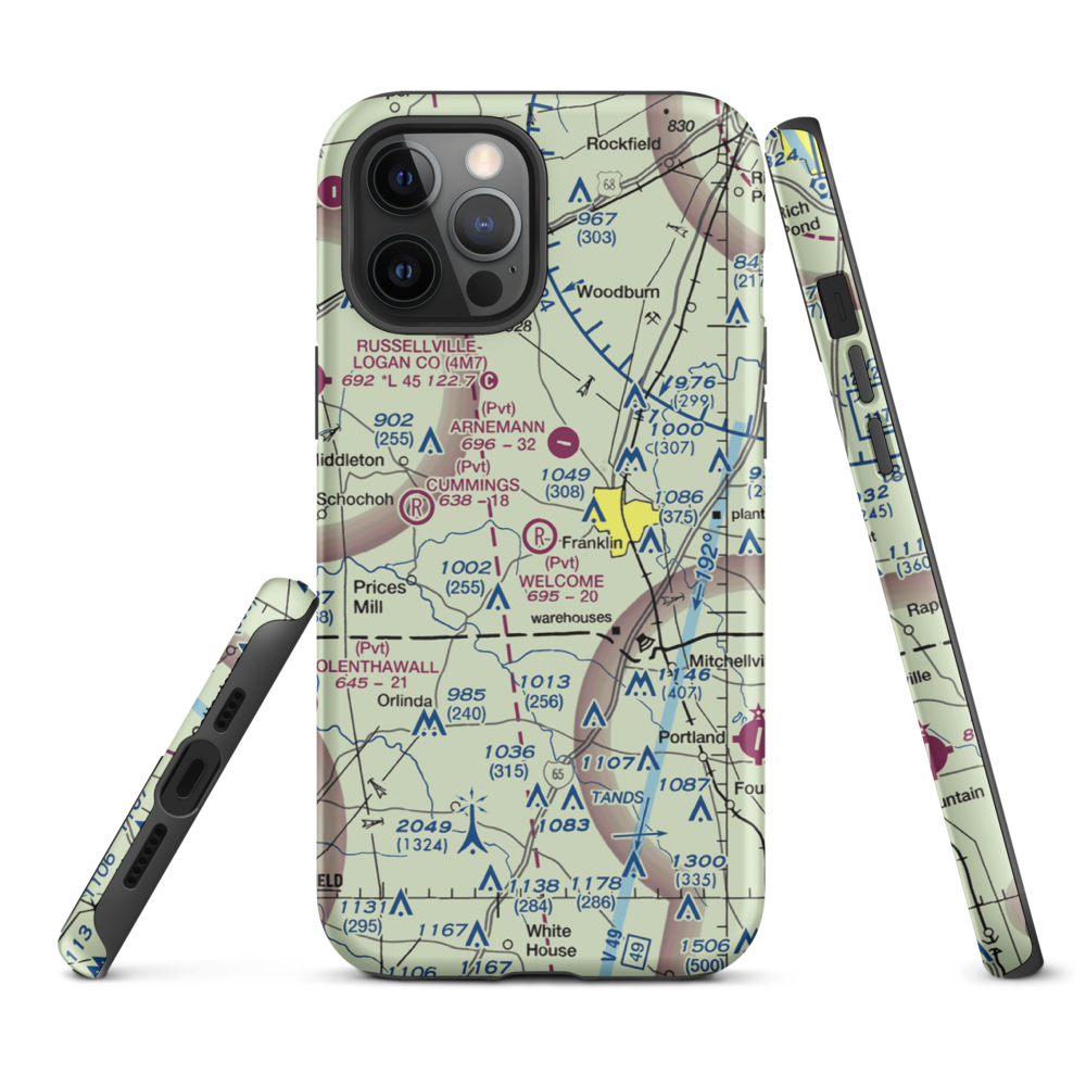 Welcome Field (35KY) VFR Sectional  Tough iPhone Case iPhone 12 Pro Max model shown