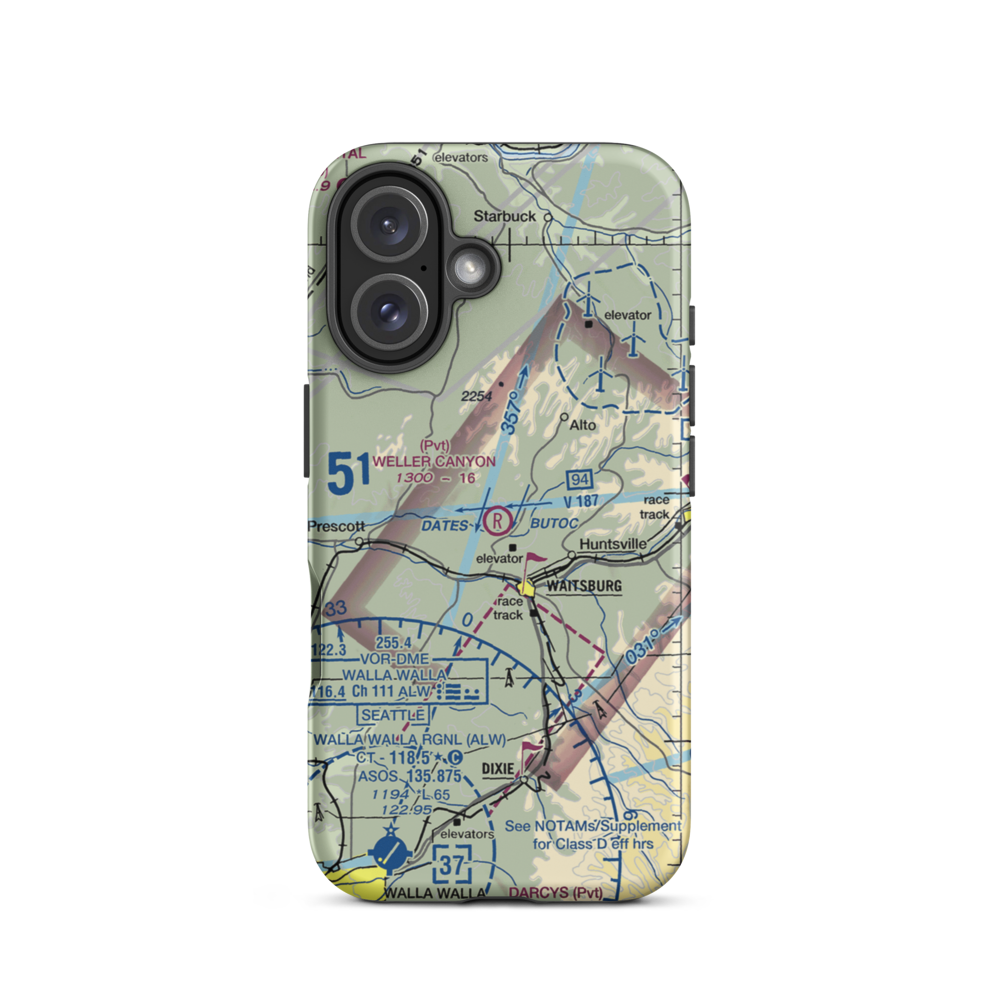 Weller Canyon Airport (30WA) VFR Sectional  Tough iPhone Case iPhone 16 model shown