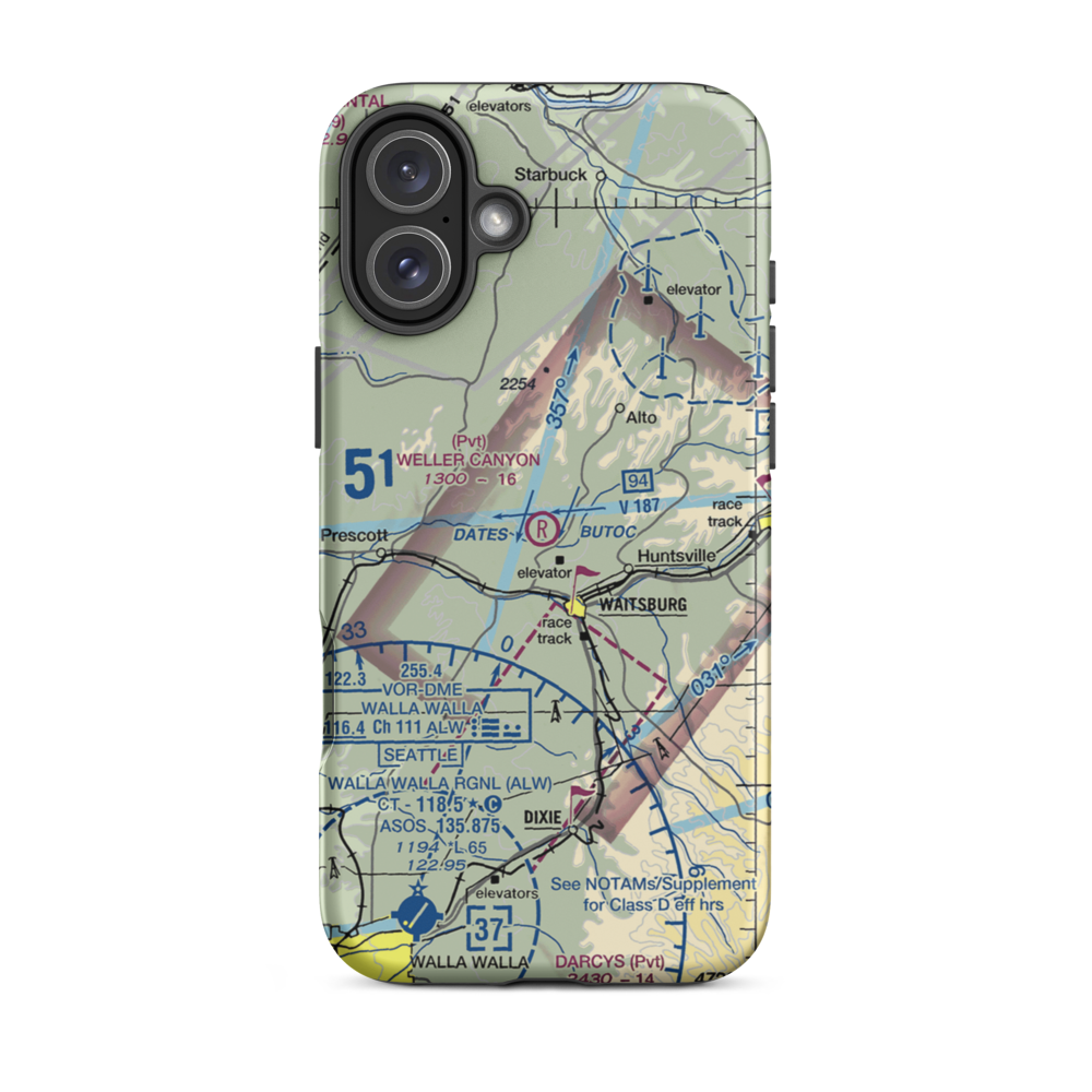 Weller Canyon Airport (30WA) VFR Sectional  Tough iPhone Case iPhone 16 Plus model shown