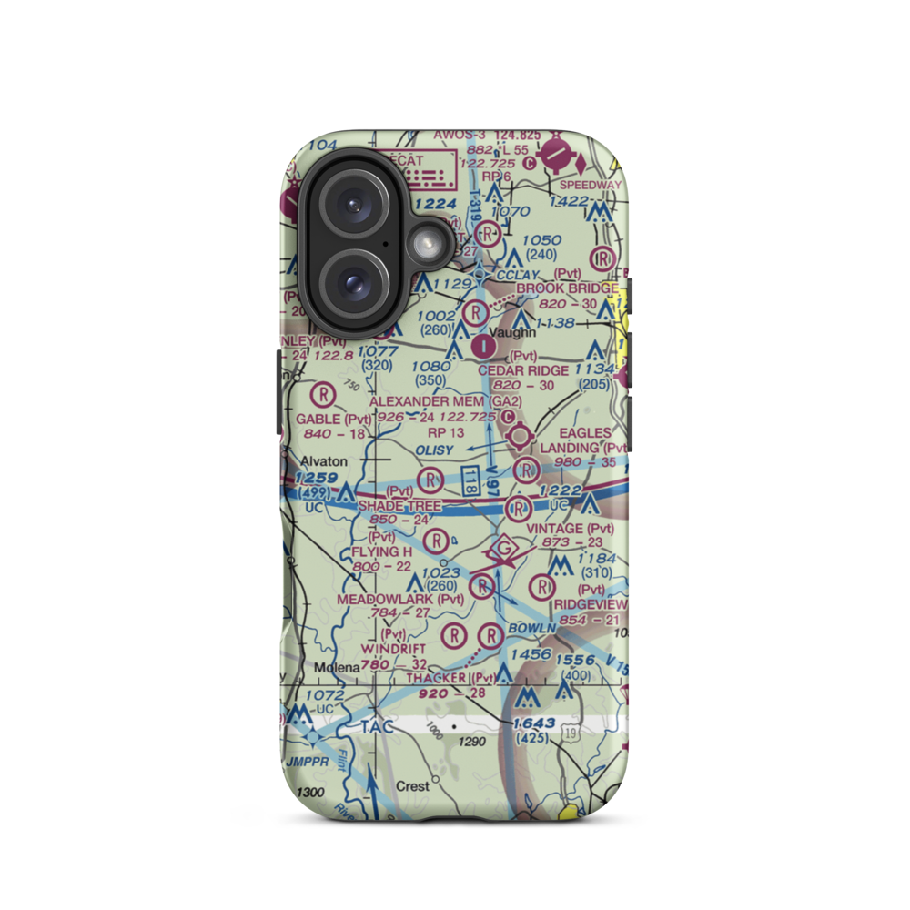 Wellers Landing Airport (GA29) VFR Sectional  Tough iPhone Case iPhone 16 model shown