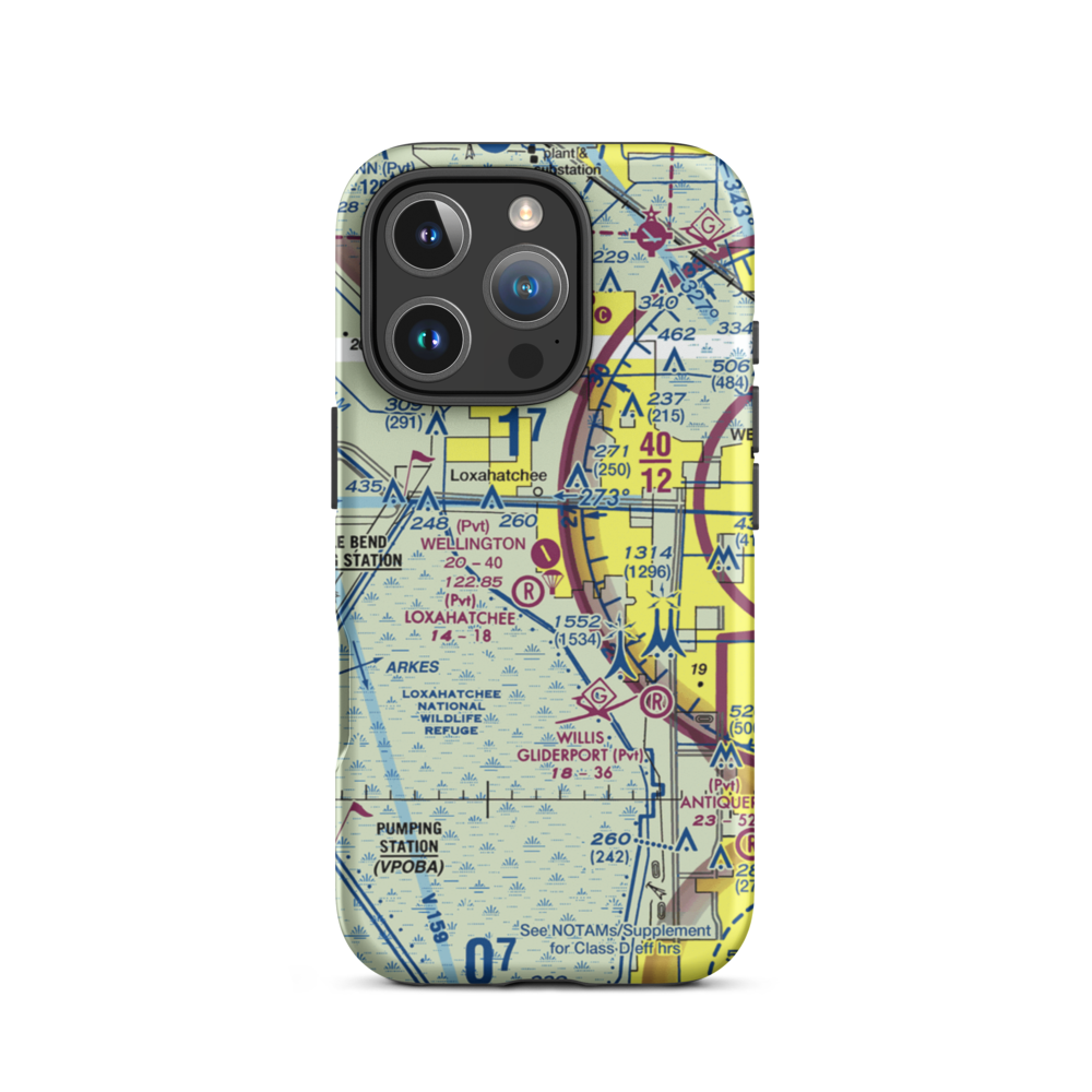 Wellington Aero Club Airport (FD38) VFR Sectional  Tough iPhone Case iPhone 16 Pro model shown