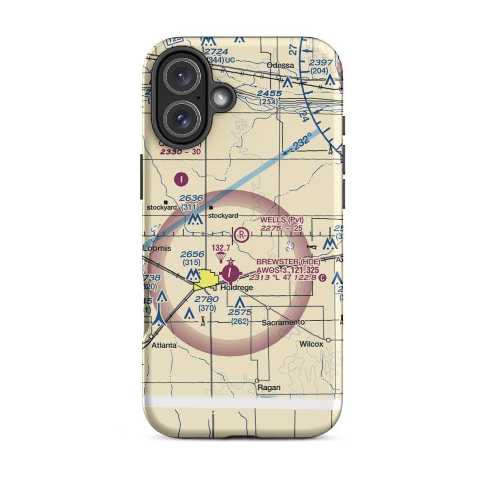 Wells Airport (3NE3) VFR Sectional  Tough iPhone Case iPhone 16 Plus model shown