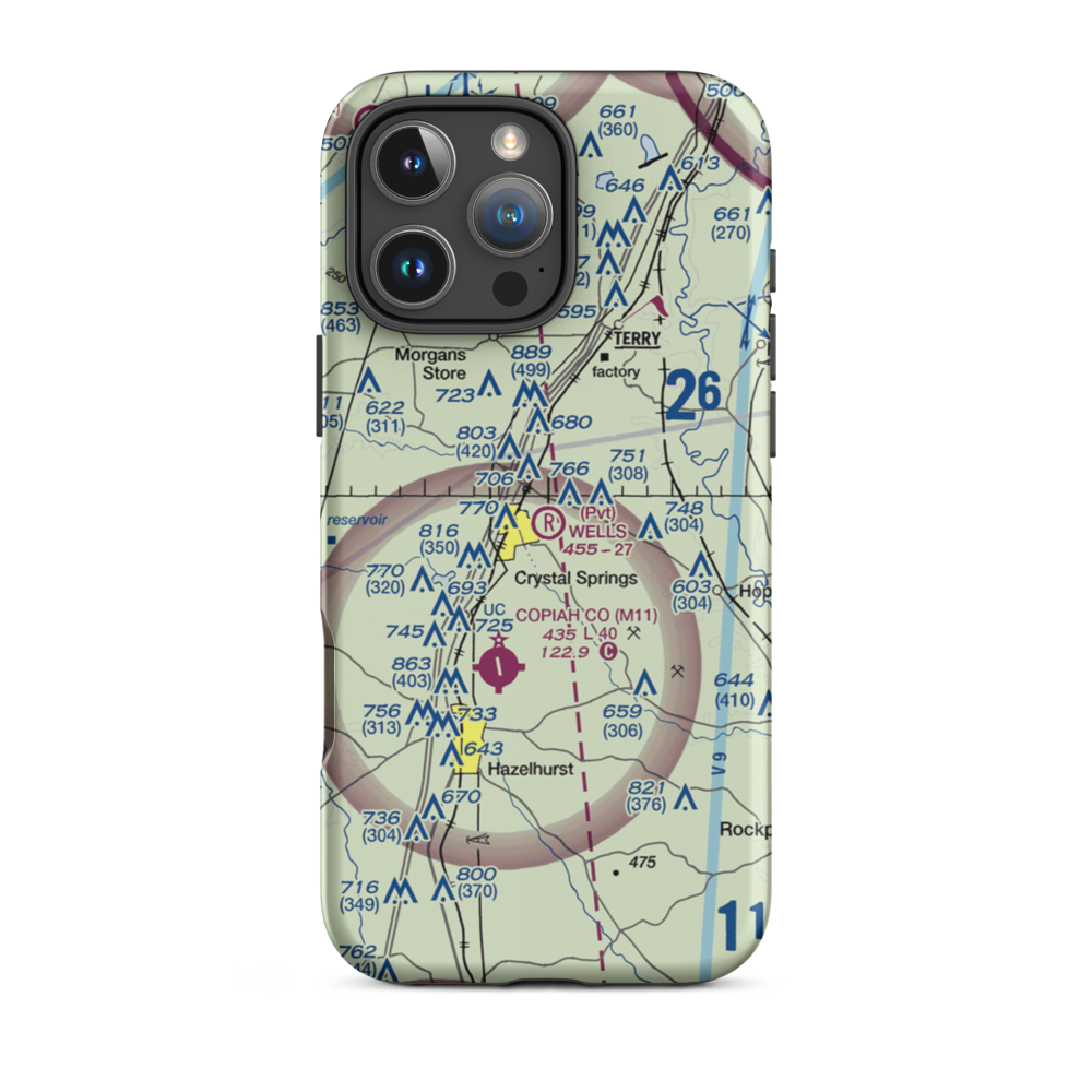 Wells Farm Airport (6MS2) VFR Sectional  Tough iPhone Case iPhone 16 Pro Max model shown