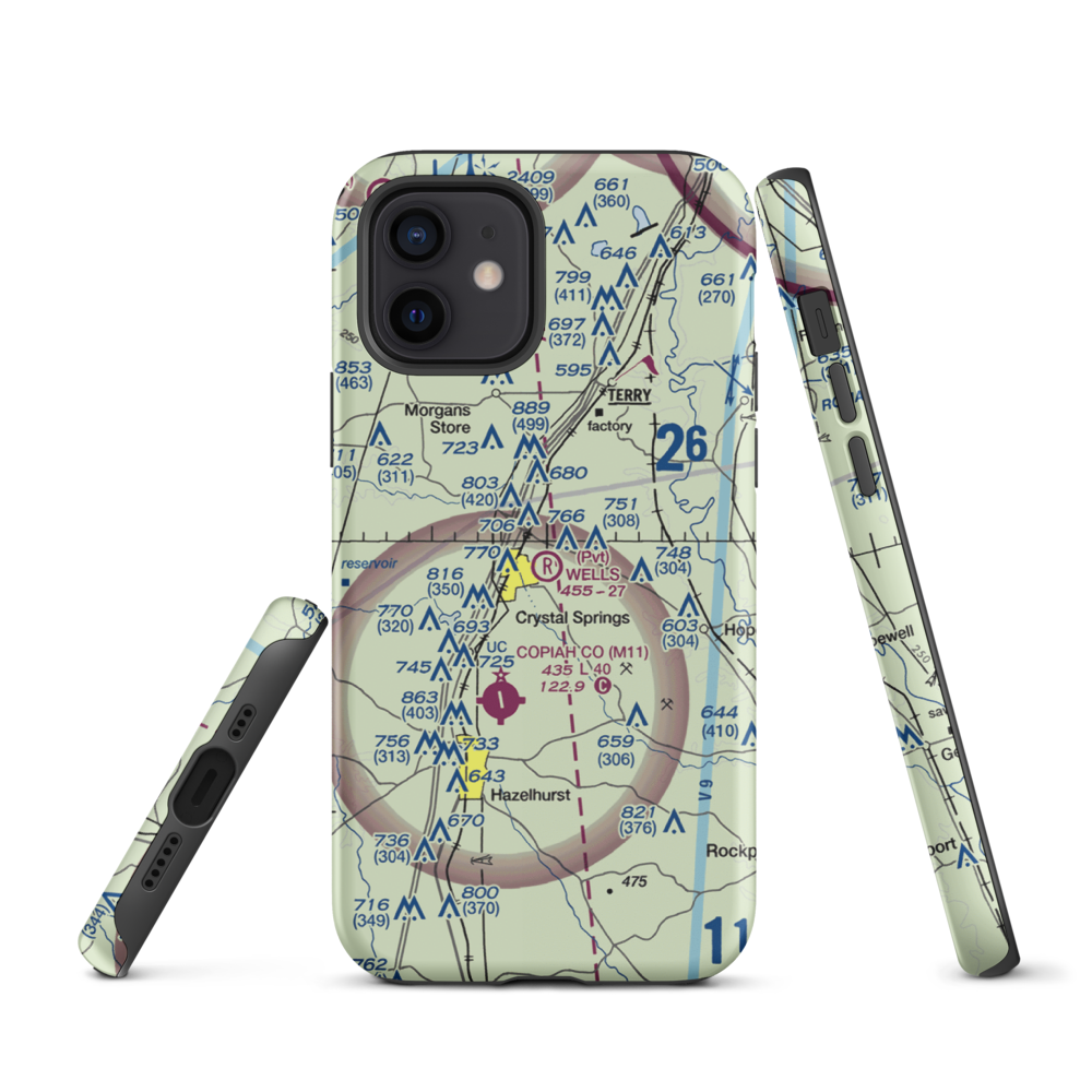 Wells Farm Airport (6MS2) VFR Sectional  Tough iPhone Case iPhone 12 model shown