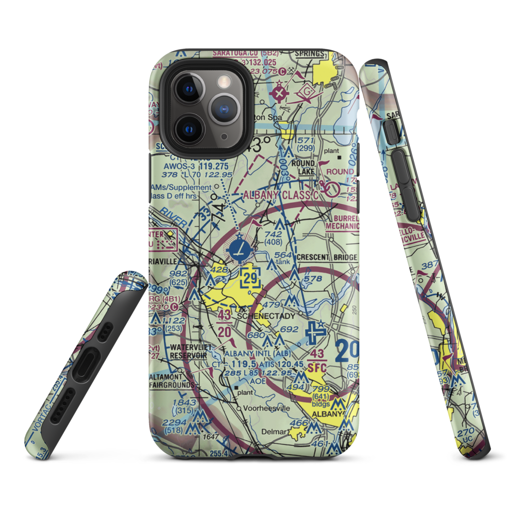 Wells Seaplane Base (94D) VFR Sectional  Tough iPhone Case iPhone 11 Pro model shown
