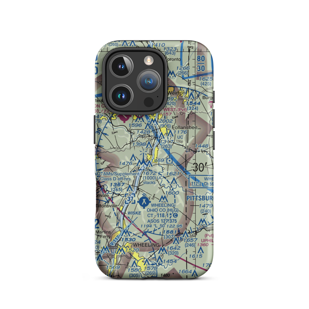 Wellsburg Seaplane Base (WV46) VFR Sectional  Tough iPhone Case iPhone 16 Pro model shown