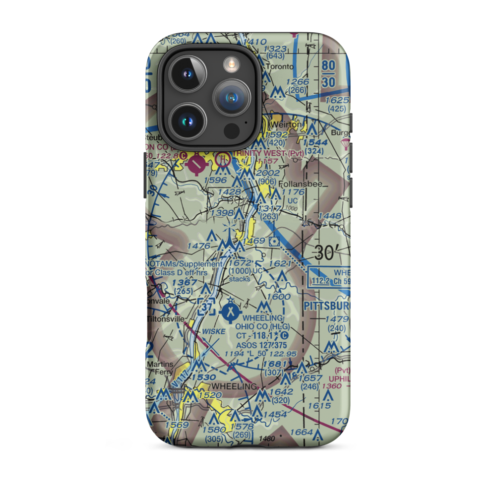 Wellsburg Seaplane Base (WV46) VFR Sectional  Tough iPhone Case iPhone 16 Pro Max model shown
