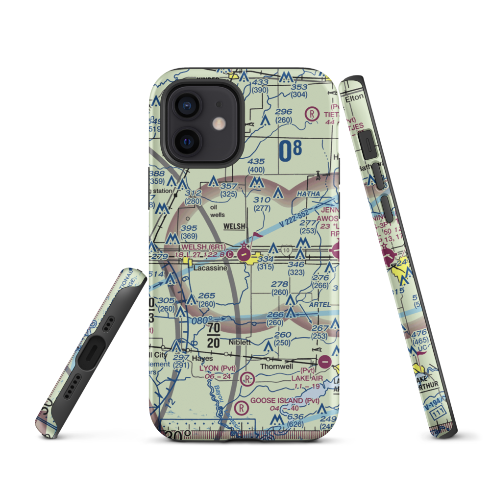 Welsh Airport (6R1) VFR Sectional  Tough iPhone Case iPhone 12 model shown