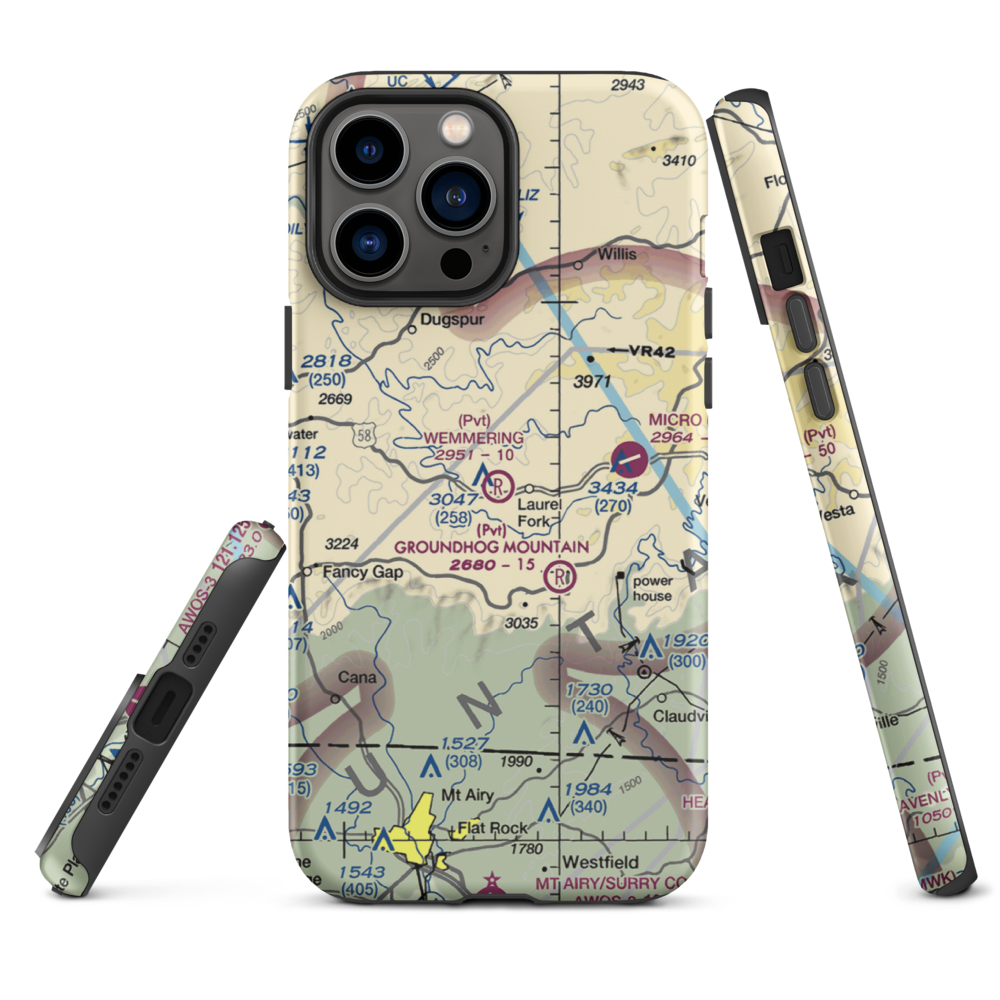 Wemmering Airport (57VA) VFR Sectional  Tough iPhone Case iPhone 13 Pro Max model shown