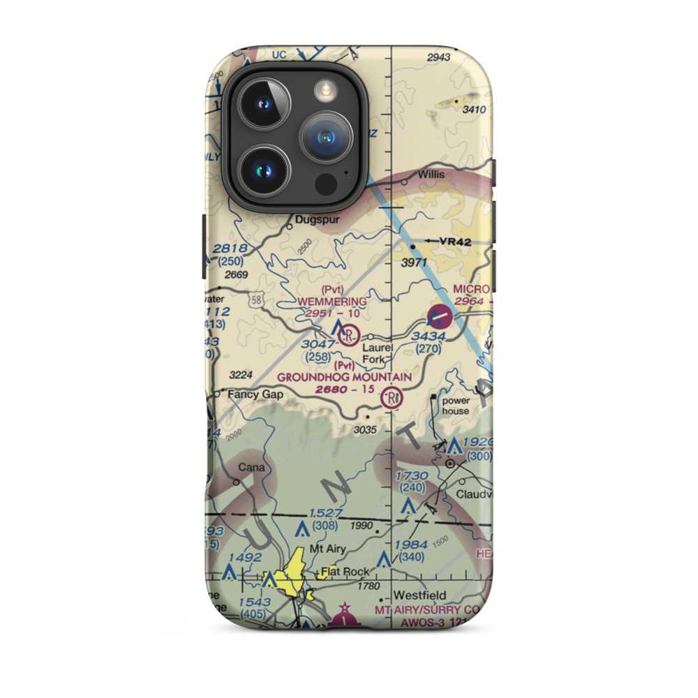 Wemmering Airport (57VA) VFR Sectional  Tough iPhone Case iPhone 16 Pro Max model shown