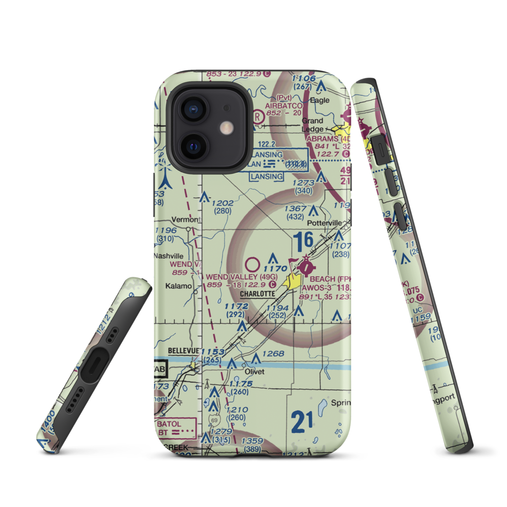 Wend Valley Airport (49G) VFR Sectional  Tough iPhone Case iPhone 12 model shown