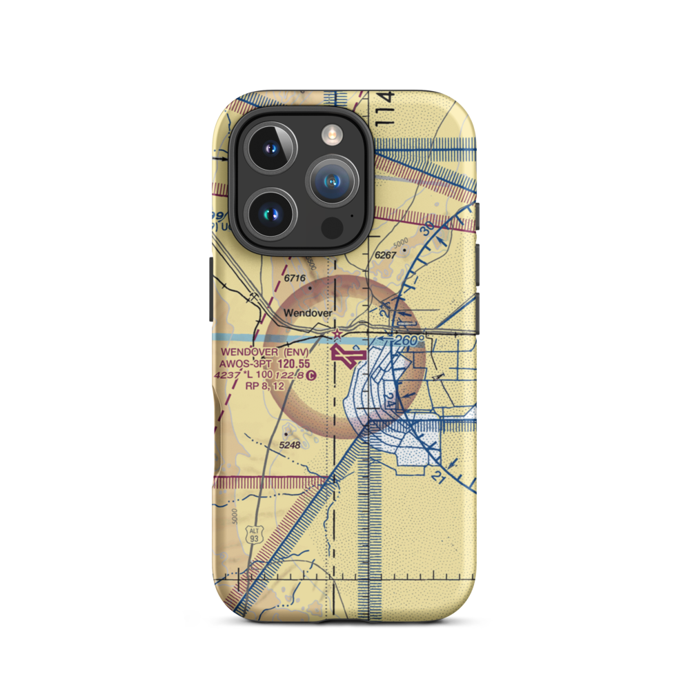 Wendover Airport (ENV) VFR Sectional  Tough iPhone Case iPhone 16 Pro model shown