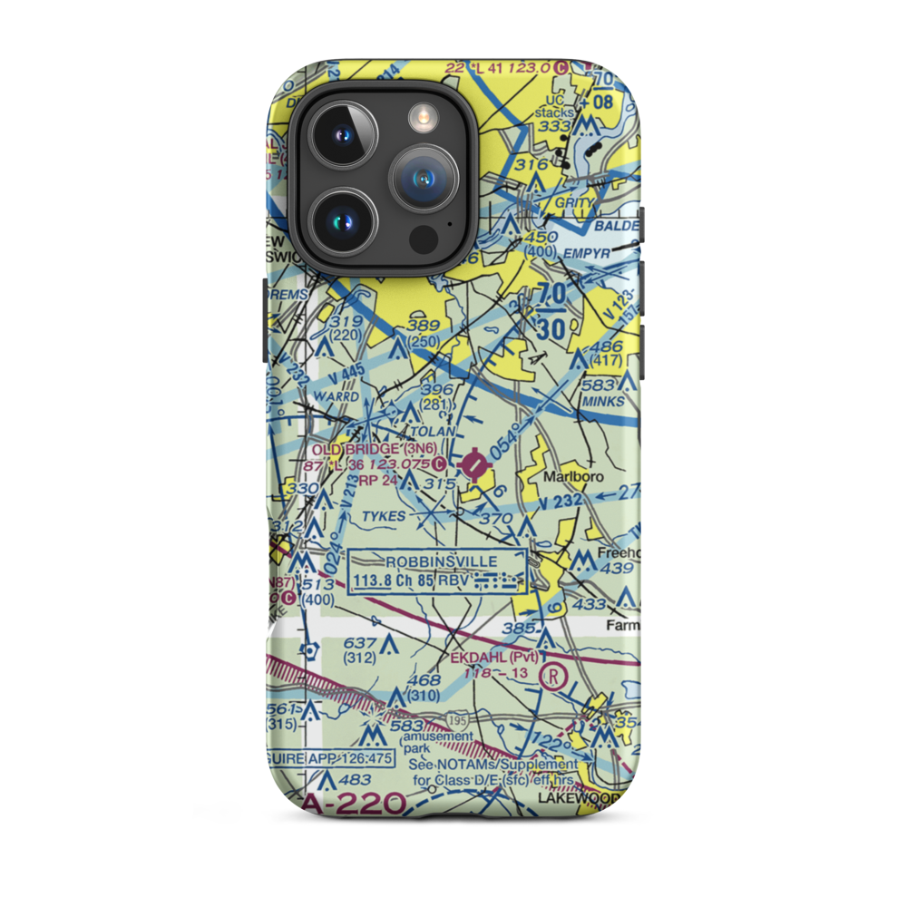 Werner Private Airport (NJ75) VFR Sectional  Tough iPhone Case iPhone 16 Pro Max model shown