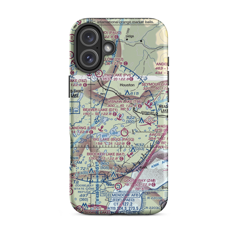 West Beaver Seaplane Base (AA01) VFR Sectional  Tough iPhone Case iPhone 16 Plus model shown