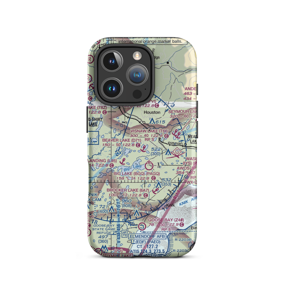 West Beaver Seaplane Base (AA01) VFR Sectional  Tough iPhone Case iPhone 16 Pro model shown