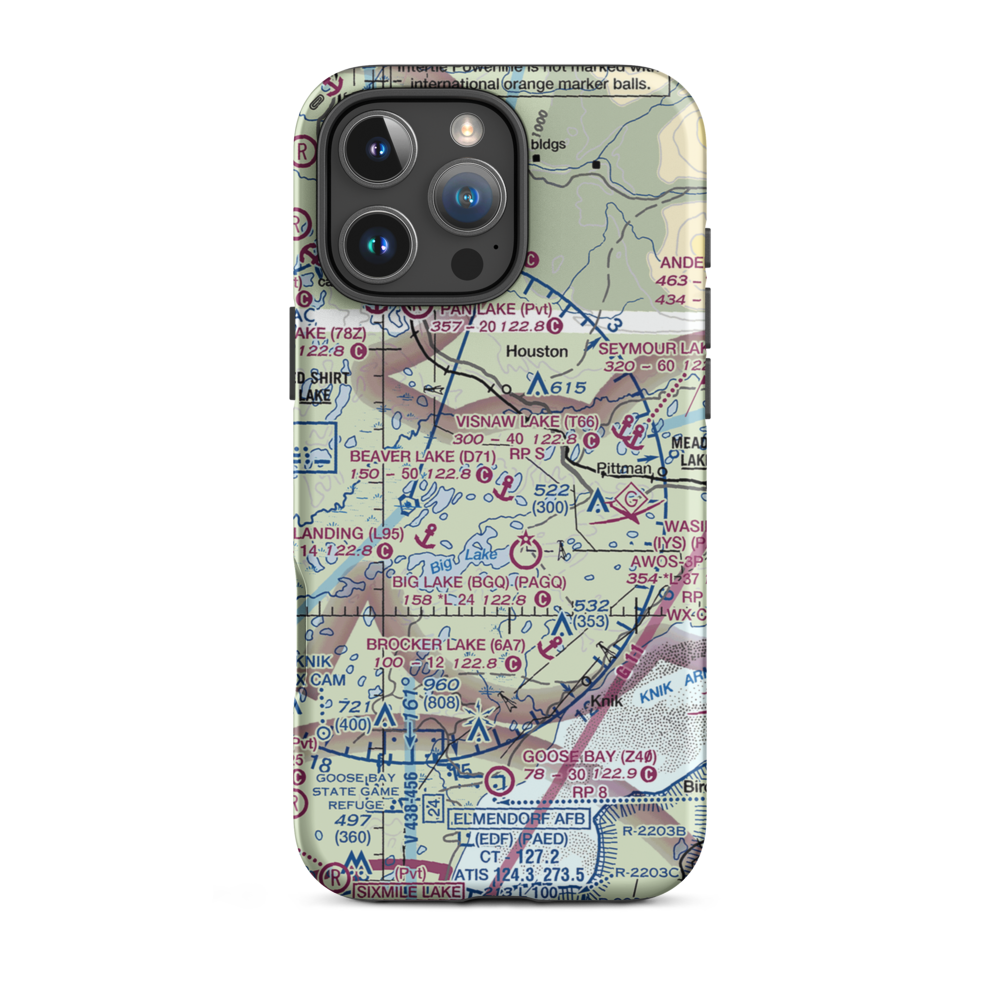 West Beaver Seaplane Base (AA01) VFR Sectional  Tough iPhone Case iPhone 16 Pro Max model shown