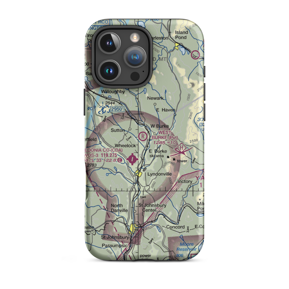 West Burke Aerodrome (VT56) VFR Sectional  Tough iPhone Case iPhone 16 Pro Max model shown