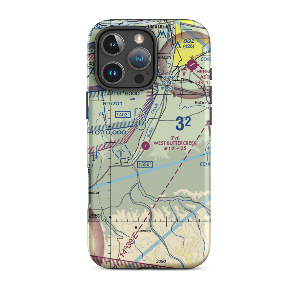 West Buttercreek Airport (OL02) VFR Sectional  Tough iPhone Case iPhone 16 Pro Max model shown