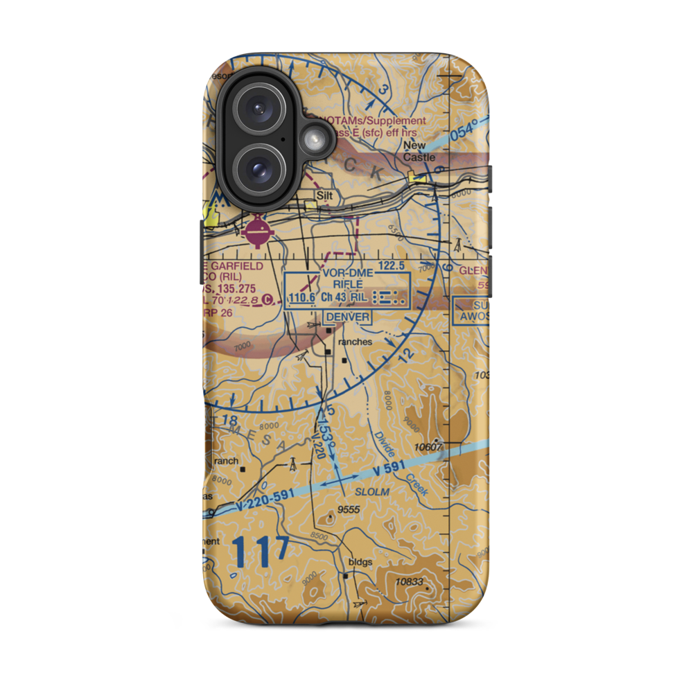 West Divide Airport (2CD4) VFR Sectional  Tough iPhone Case iPhone 16 Plus model shown