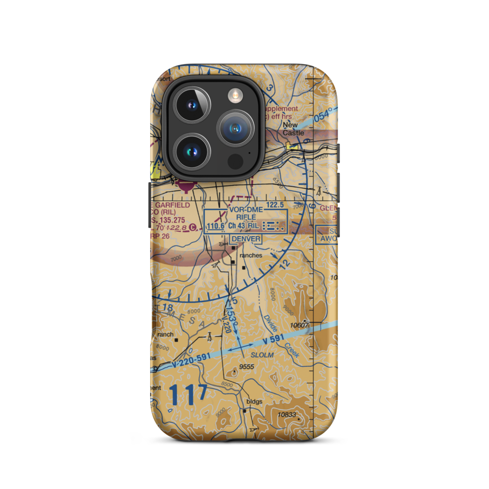 West Divide Airport (2CD4) VFR Sectional  Tough iPhone Case iPhone 16 Pro model shown