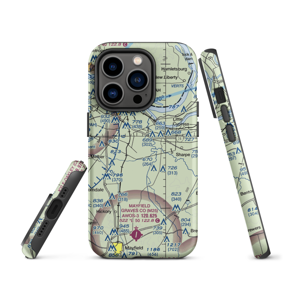 West Kentucky Airpark (5KY3) VFR Sectional  Tough iPhone Case iPhone 14 Pro model shown