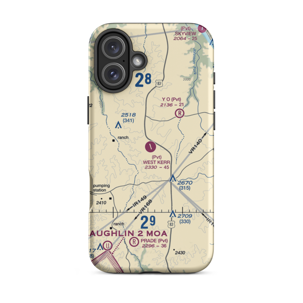 West Kerr Ranch Airport (18TA) VFR Sectional  Tough iPhone Case iPhone 16 Plus model shown