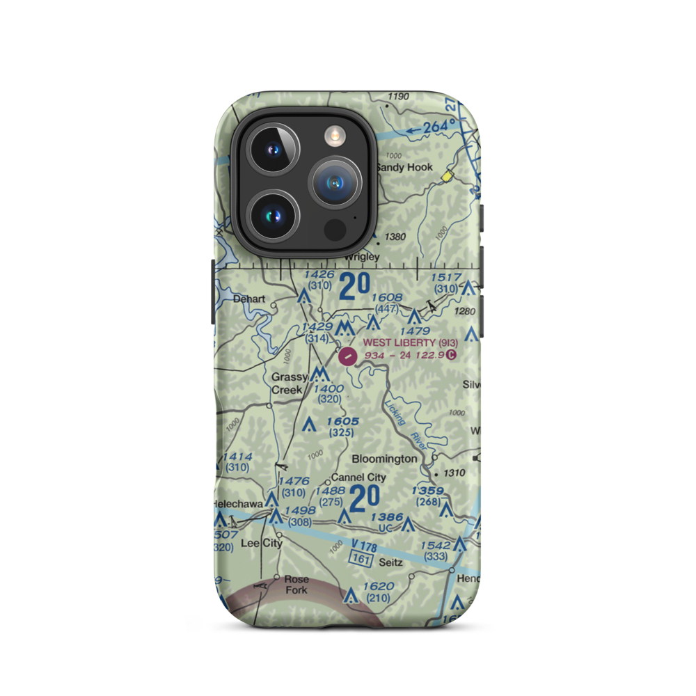 West Liberty Airport (9I3) VFR Sectional  Tough iPhone Case iPhone 16 Pro model shown