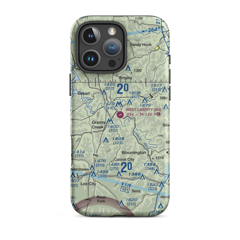 West Liberty Airport (9I3) VFR Sectional  Tough iPhone Case iPhone 16 Pro Max model shown