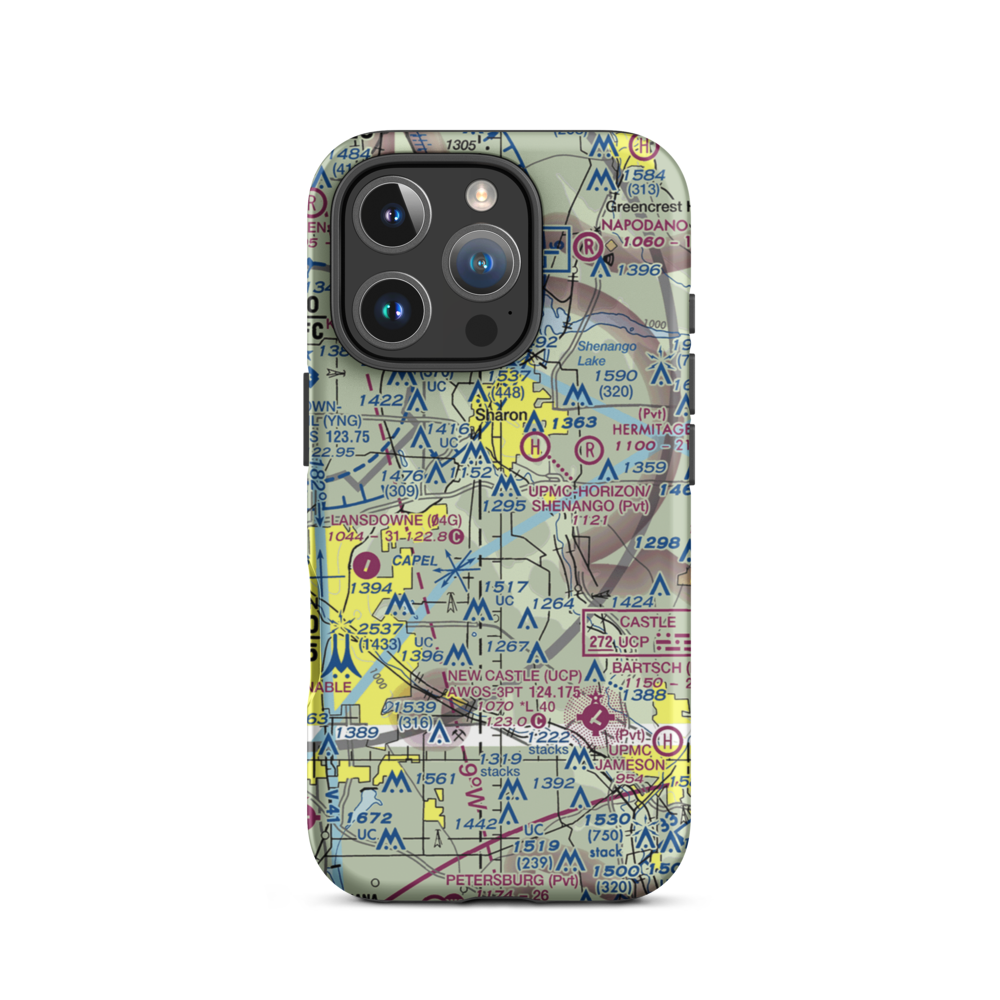 West Middlesex Airport (PA21) VFR Sectional  Tough iPhone Case iPhone 16 Pro model shown
