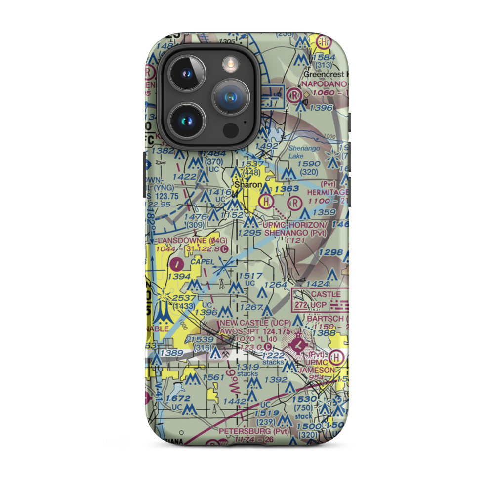 West Middlesex Airport (PA21) VFR Sectional  Tough iPhone Case iPhone 16 Pro Max model shown