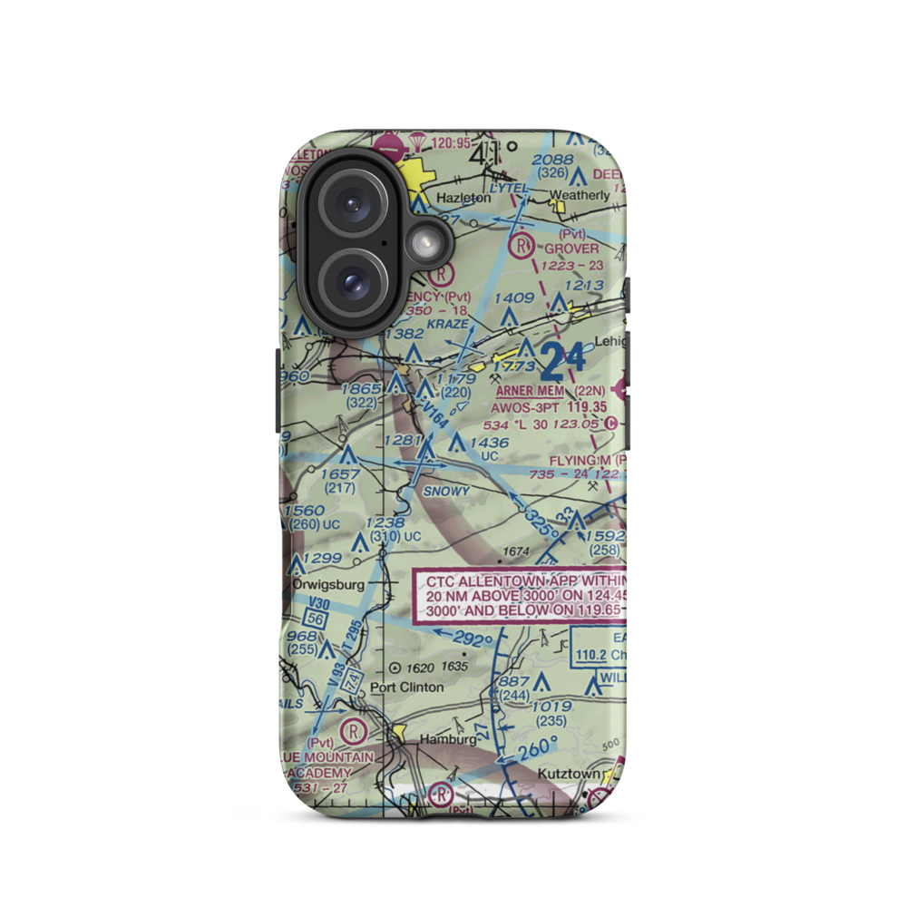 West Penn Township Airport (PS99) VFR Sectional  Tough iPhone Case iPhone 16 model shown
