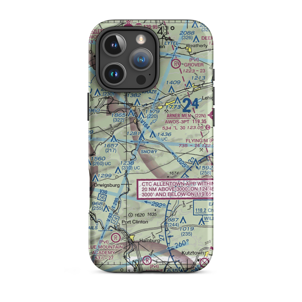 West Penn Township Airport (PS99) VFR Sectional  Tough iPhone Case iPhone 16 Pro Max model shown