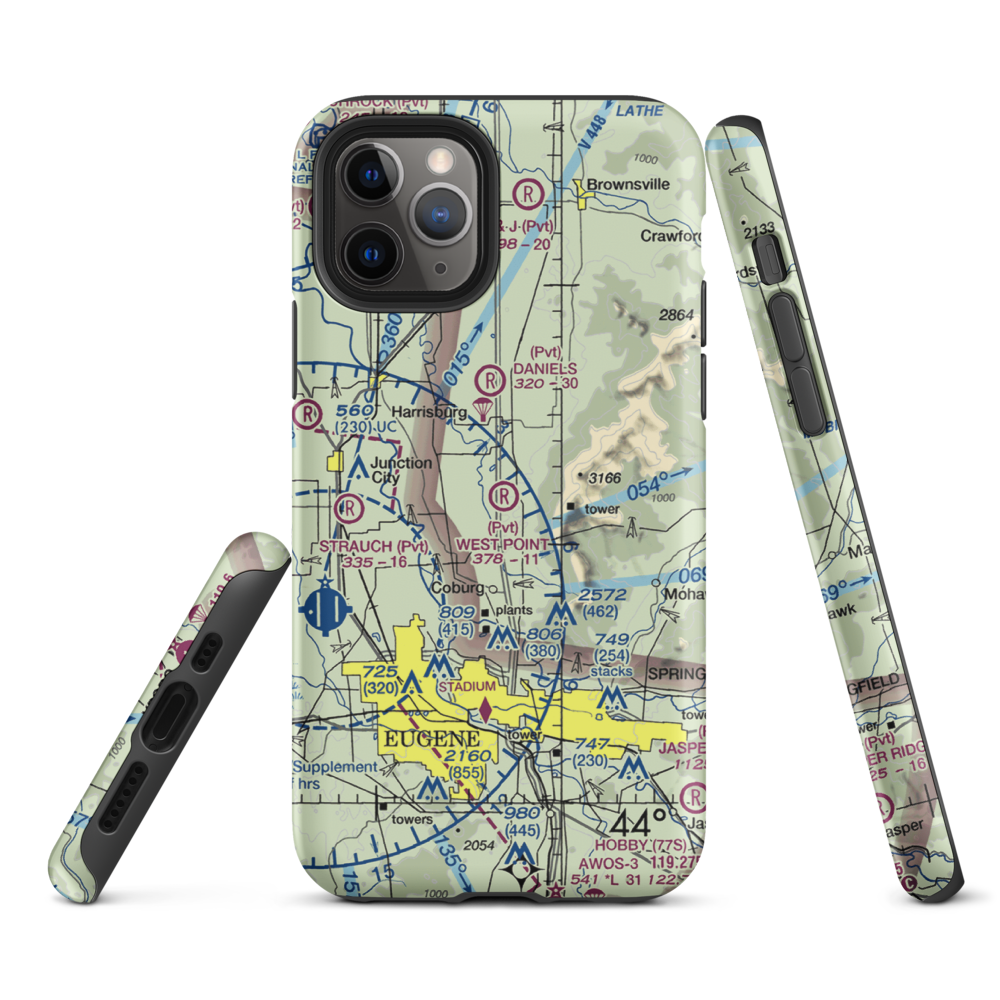 West Point Airport (OR45) VFR Sectional  Tough iPhone Case iPhone 11 Pro model shown