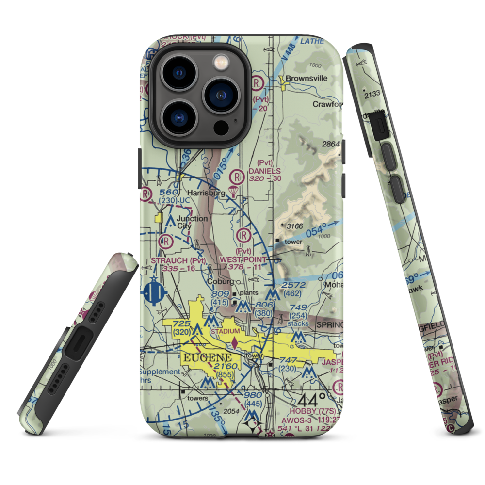 West Point Airport (OR45) VFR Sectional  Tough iPhone Case iPhone 13 Pro Max model shown