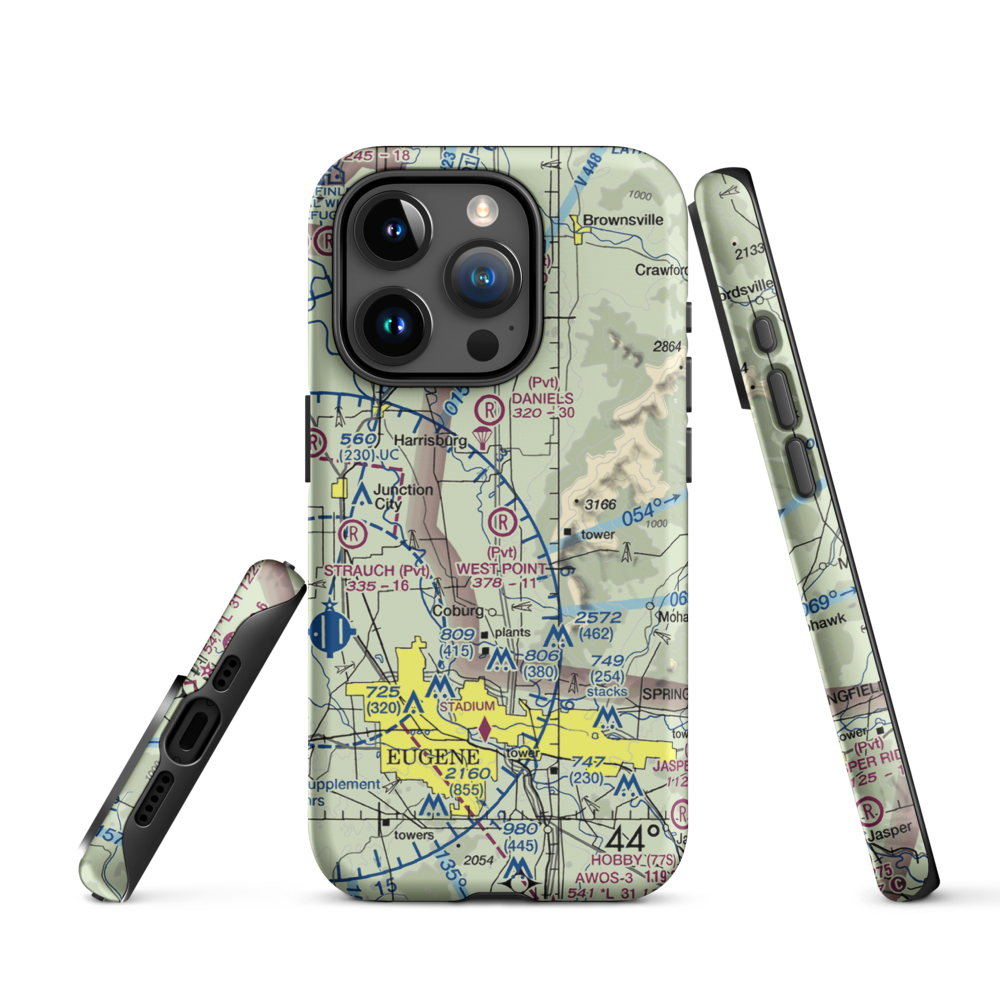West Point Airport (OR45) VFR Sectional  Tough iPhone Case iPhone 15 Pro model shown