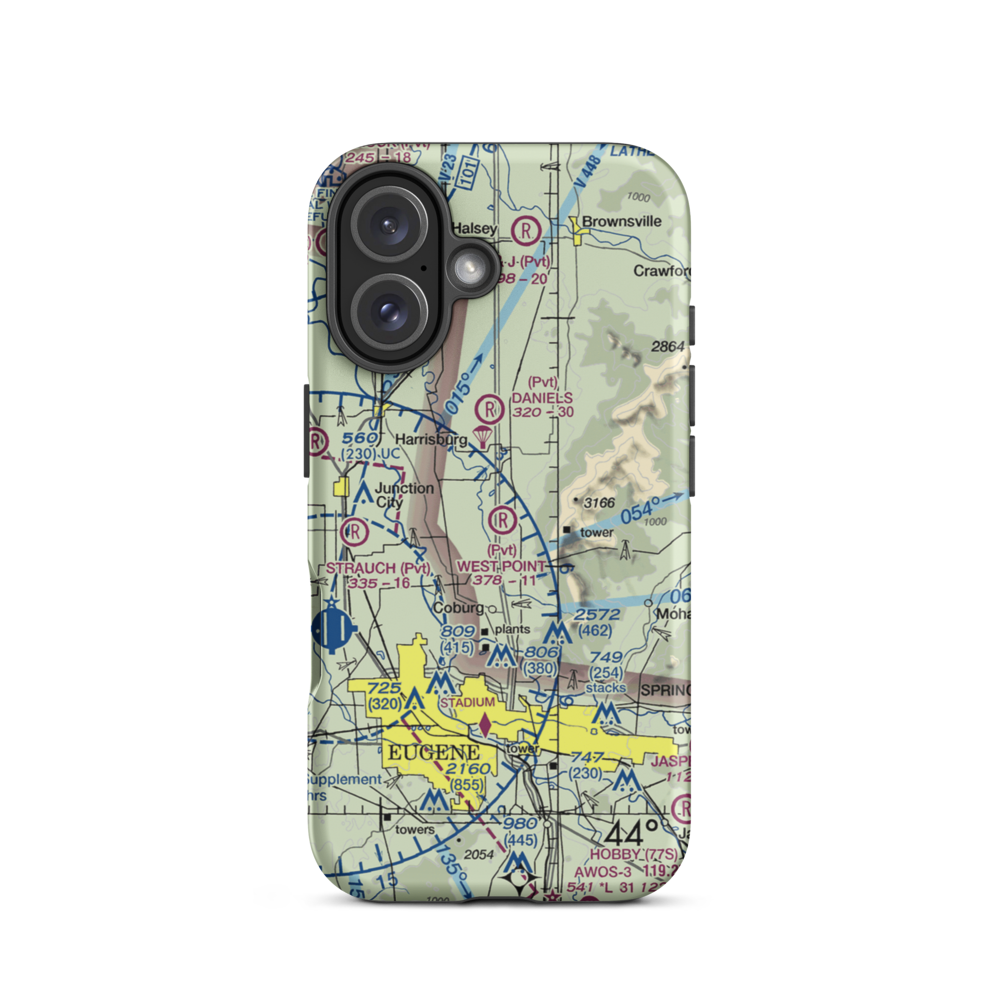 West Point Airport (OR45) VFR Sectional  Tough iPhone Case iPhone 16 model shown