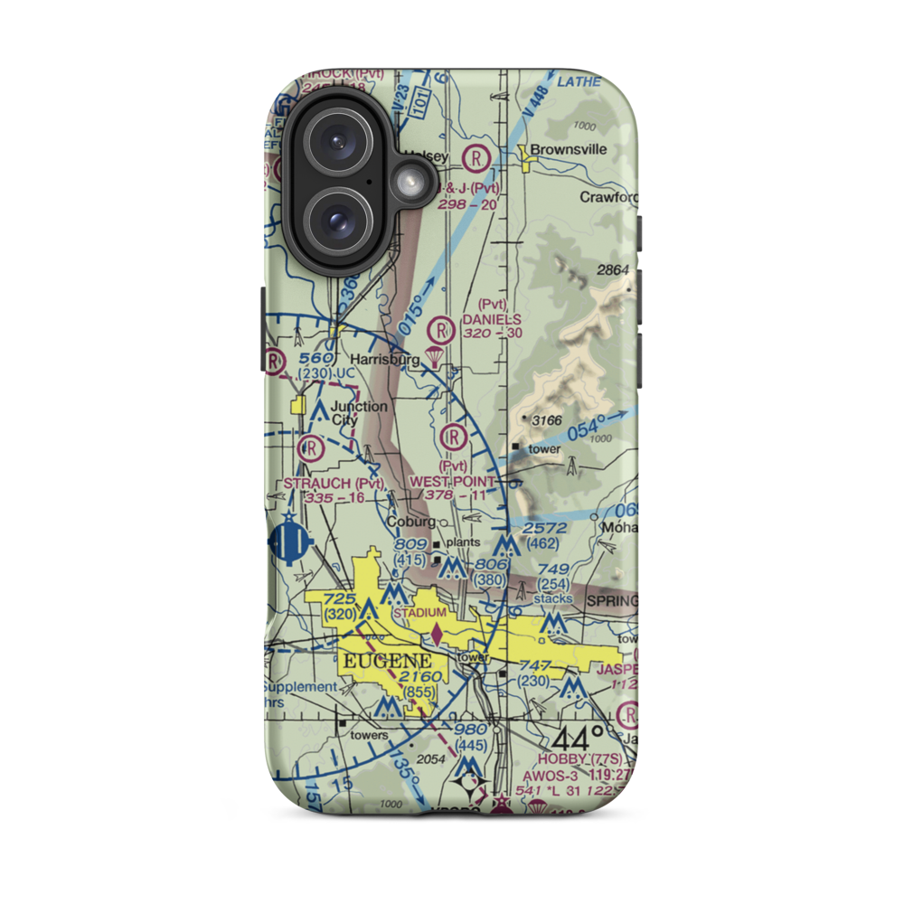 West Point Airport (OR45) VFR Sectional  Tough iPhone Case iPhone 16 Plus model shown
