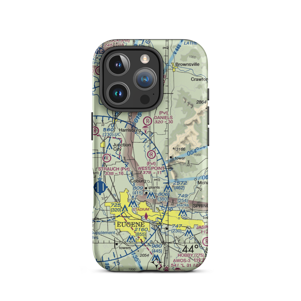 West Point Airport (OR45) VFR Sectional  Tough iPhone Case iPhone 16 Pro model shown