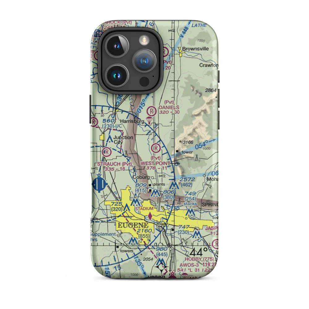 West Point Airport (OR45) VFR Sectional  Tough iPhone Case iPhone 16 Pro Max model shown