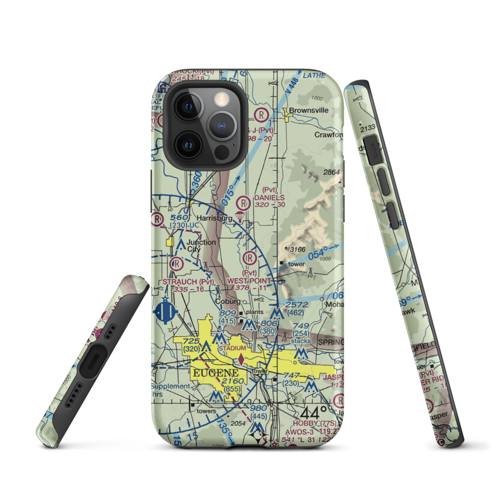 West Point Airport (OR45) VFR Sectional  Tough iPhone Case iPhone 12 Pro model shown