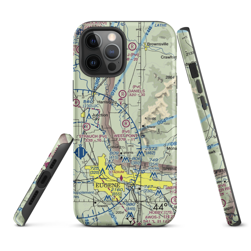 West Point Airport (OR45) VFR Sectional  Tough iPhone Case iPhone 12 Pro Max model shown