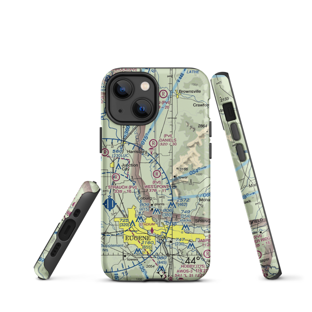 West Point Airport (OR45) VFR Sectional  Tough iPhone Case iPhone 13 mini model shown