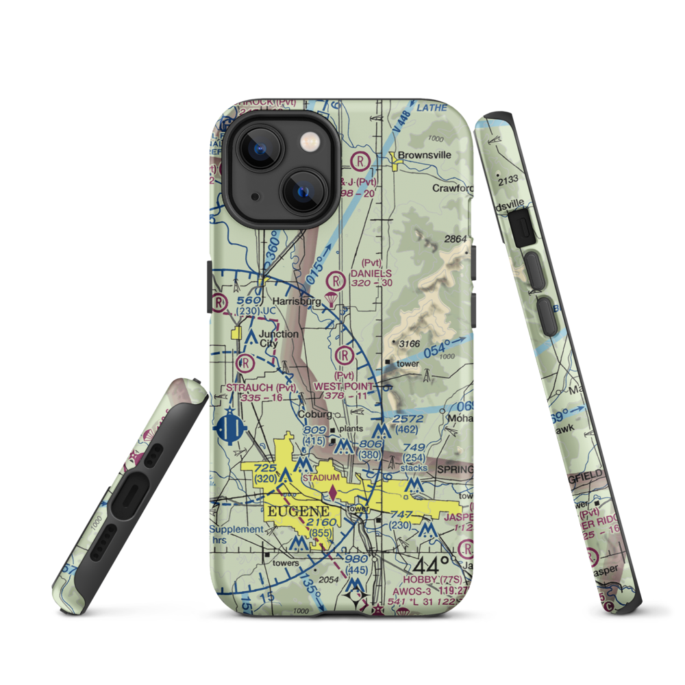 West Point Airport (OR45) VFR Sectional  Tough iPhone Case iPhone 13 model shown