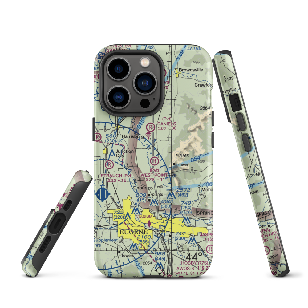 West Point Airport (OR45) VFR Sectional  Tough iPhone Case iPhone 13 Pro model shown