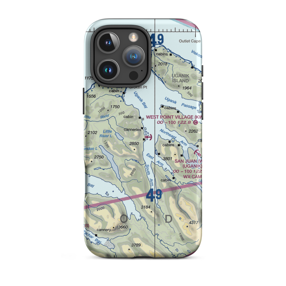 West Point Village Seaplane Base (KWP) VFR Sectional  Tough iPhone Case iPhone 16 Pro Max model shown