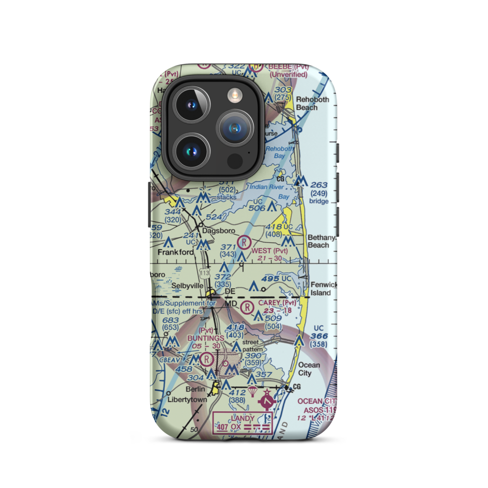 West Private Airport (DE21) VFR Sectional  Tough iPhone Case iPhone 16 Pro model shown
