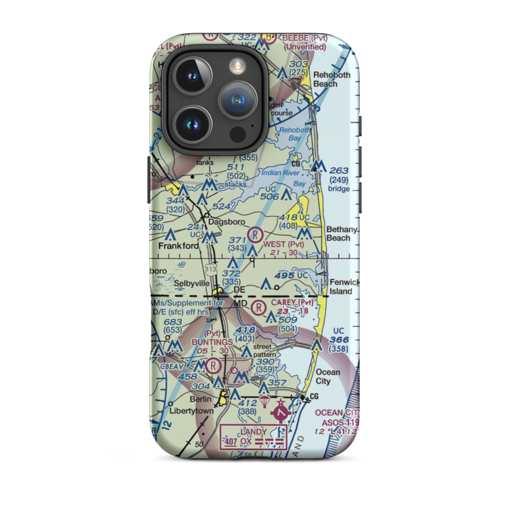 West Private Airport (DE21) VFR Sectional  Tough iPhone Case iPhone 16 Pro Max model shown