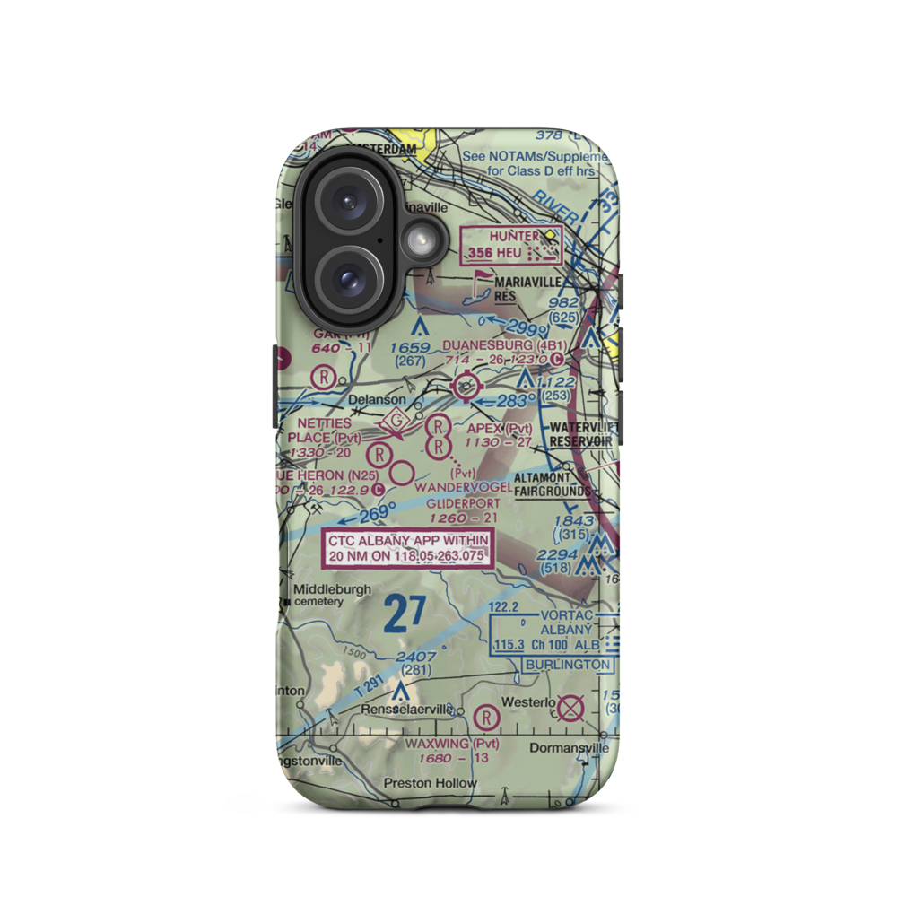 West Township Airport (6NY4) VFR Sectional  Tough iPhone Case iPhone 16 model shown