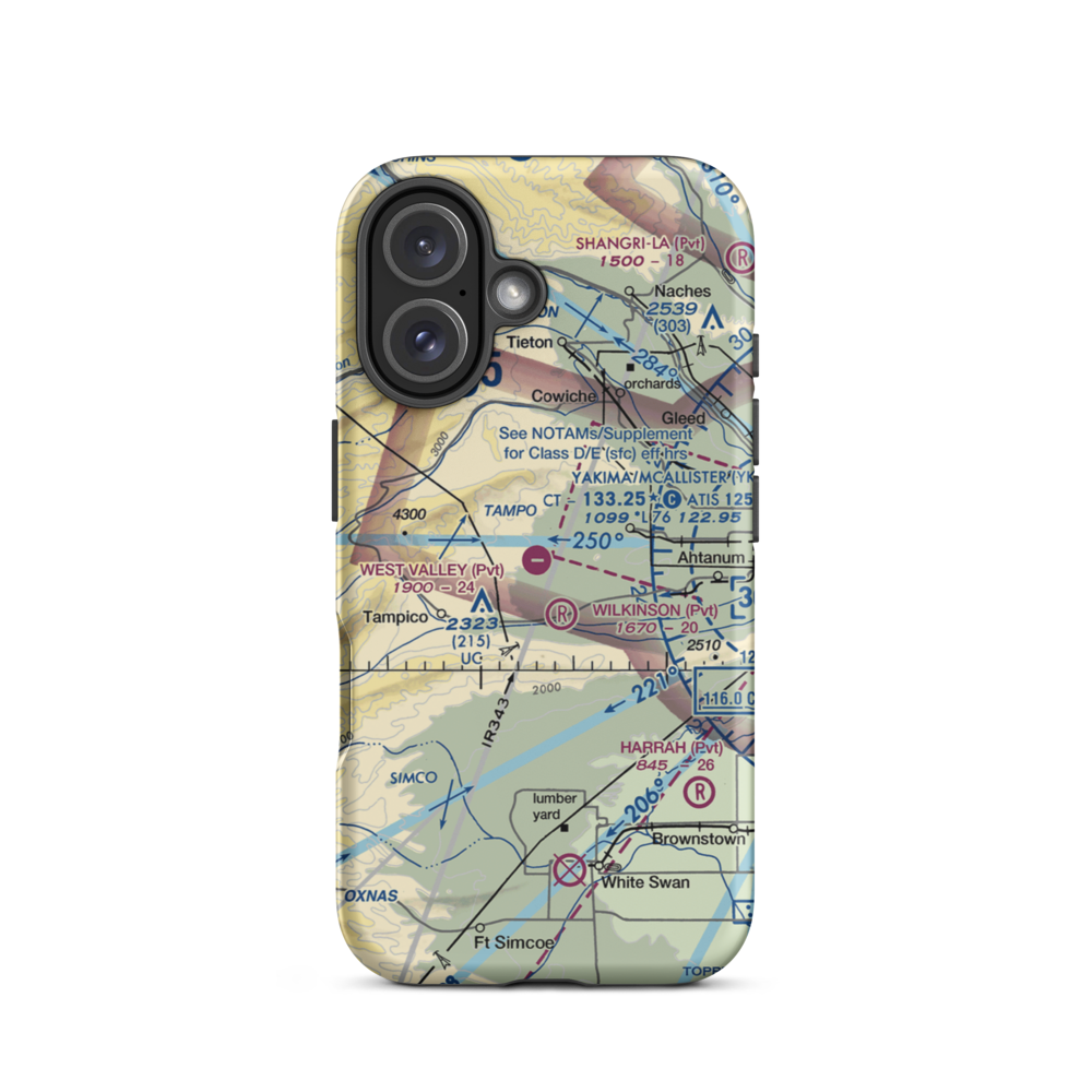 West Valley Airport (48WA) VFR Sectional  Tough iPhone Case iPhone 16 model shown